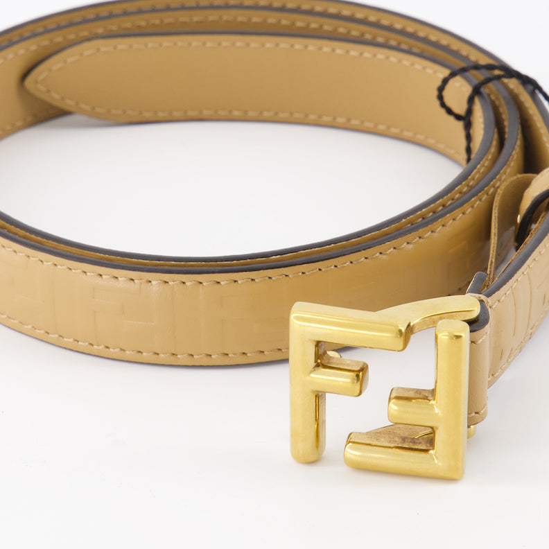 Cintos Ceinture FF Fendi Bege Femme