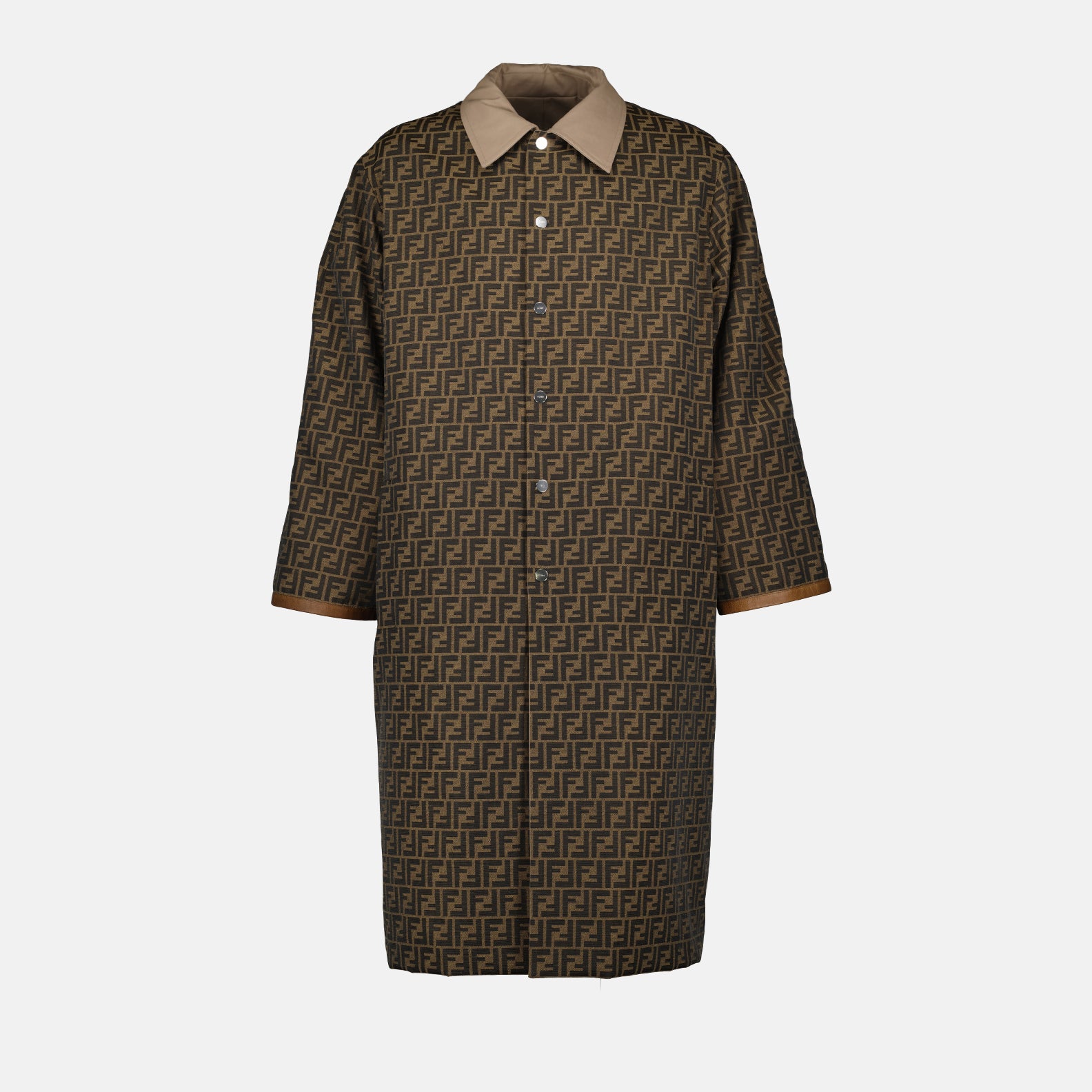 Coats Reversible Parka Fendi Beige Man