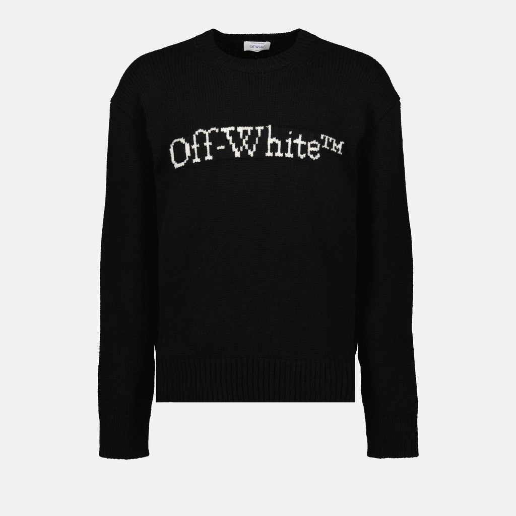 Malhas Pull Big Bookish Off-White Preto Homme