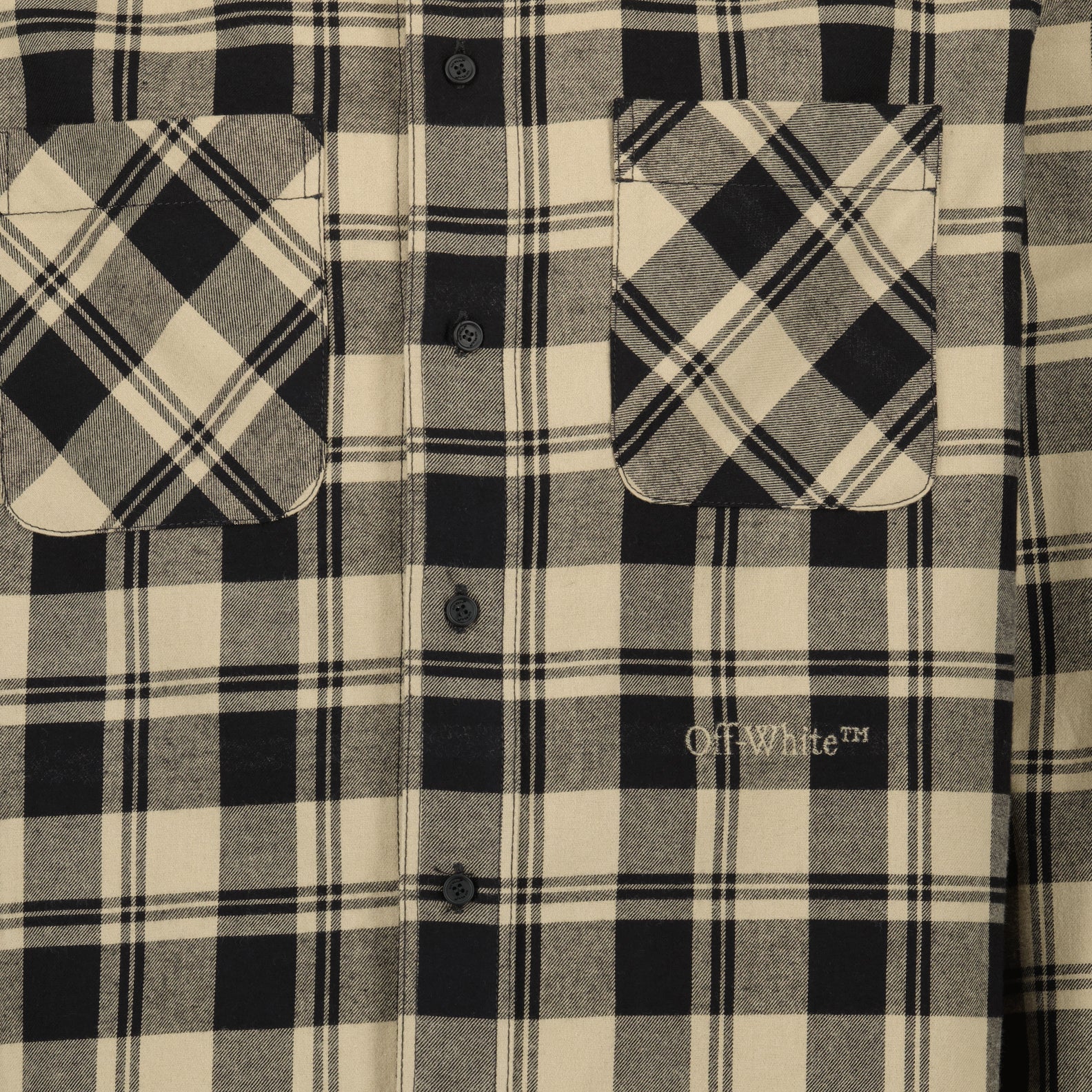 Camisas Chemise en flanelle Off-White Bege Homme