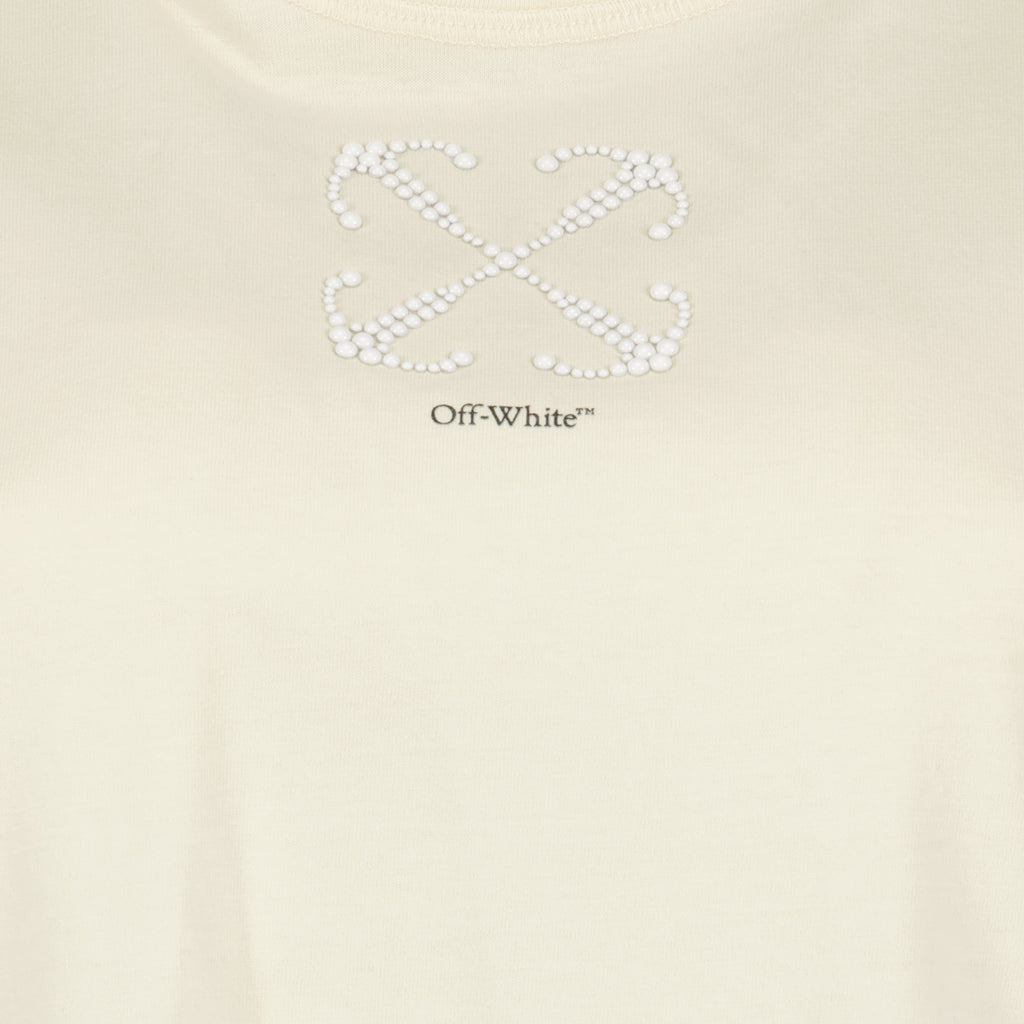 T-shirts T-shirt Arrow pearls Off-White Beige Femme