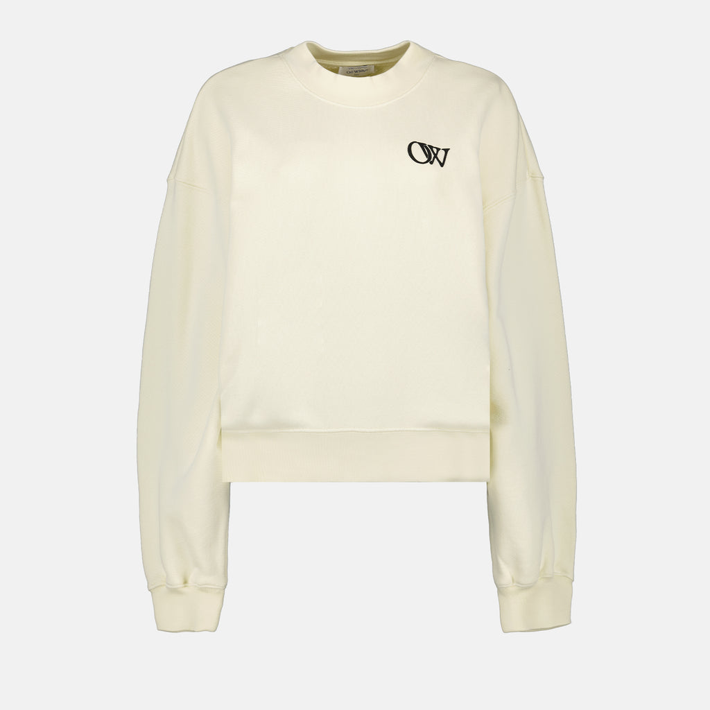 Sudaderas Sweatshirt Flock OW Off-White Beige Femme