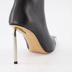 Boots Silver Heeled Ankle Boots Off-White Black Women