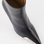 Boots Silver Heeled Ankle Boots Off-White Black Women