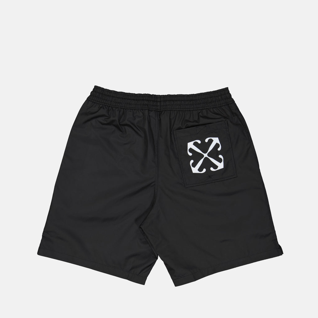 ビーチウェア アローサーファースイムショーツ Off-White 黒 男