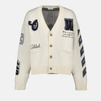 Maille Cardigan Moon Off-White Beige Homme