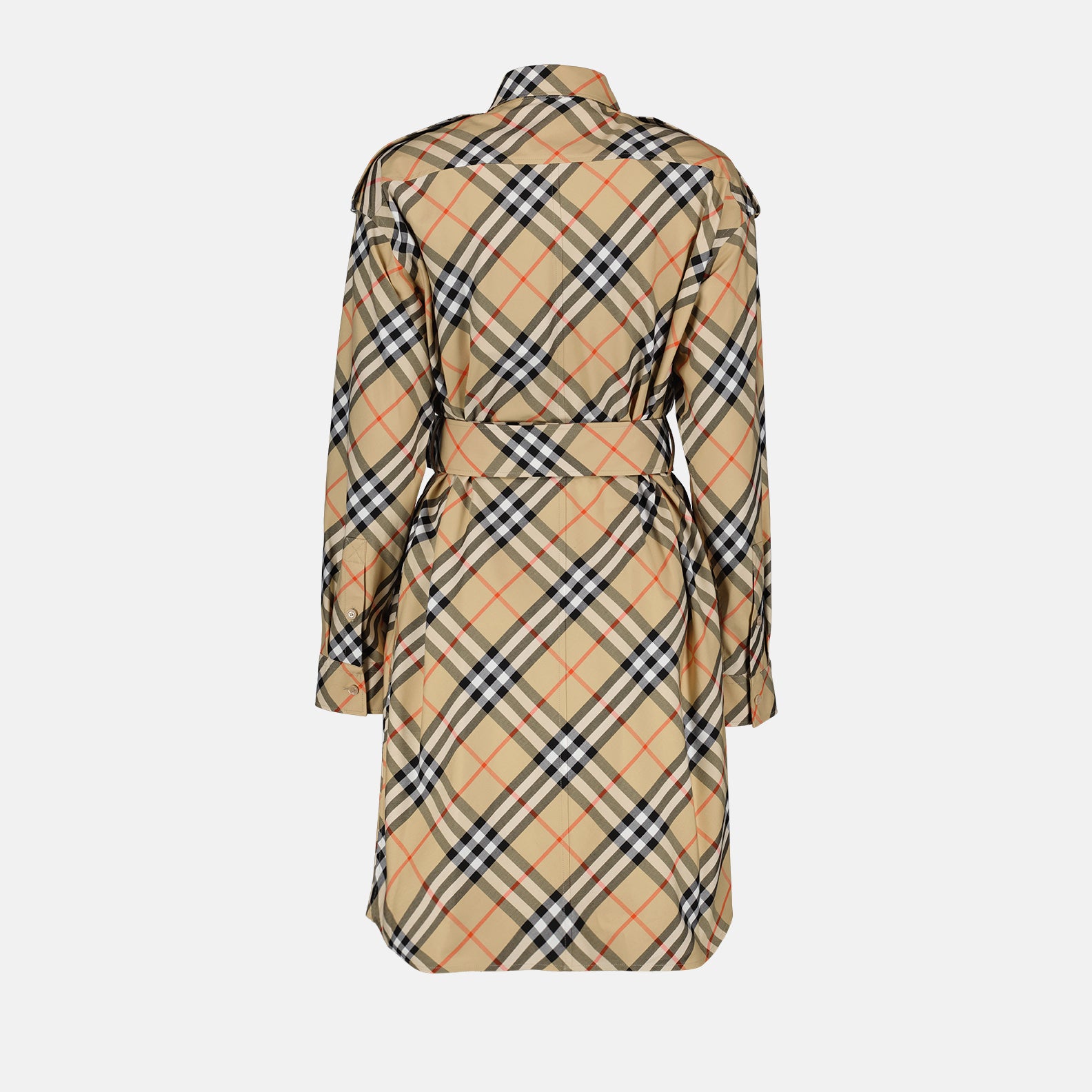Robes Robe chemise à carreaux Burberry Beige Femme