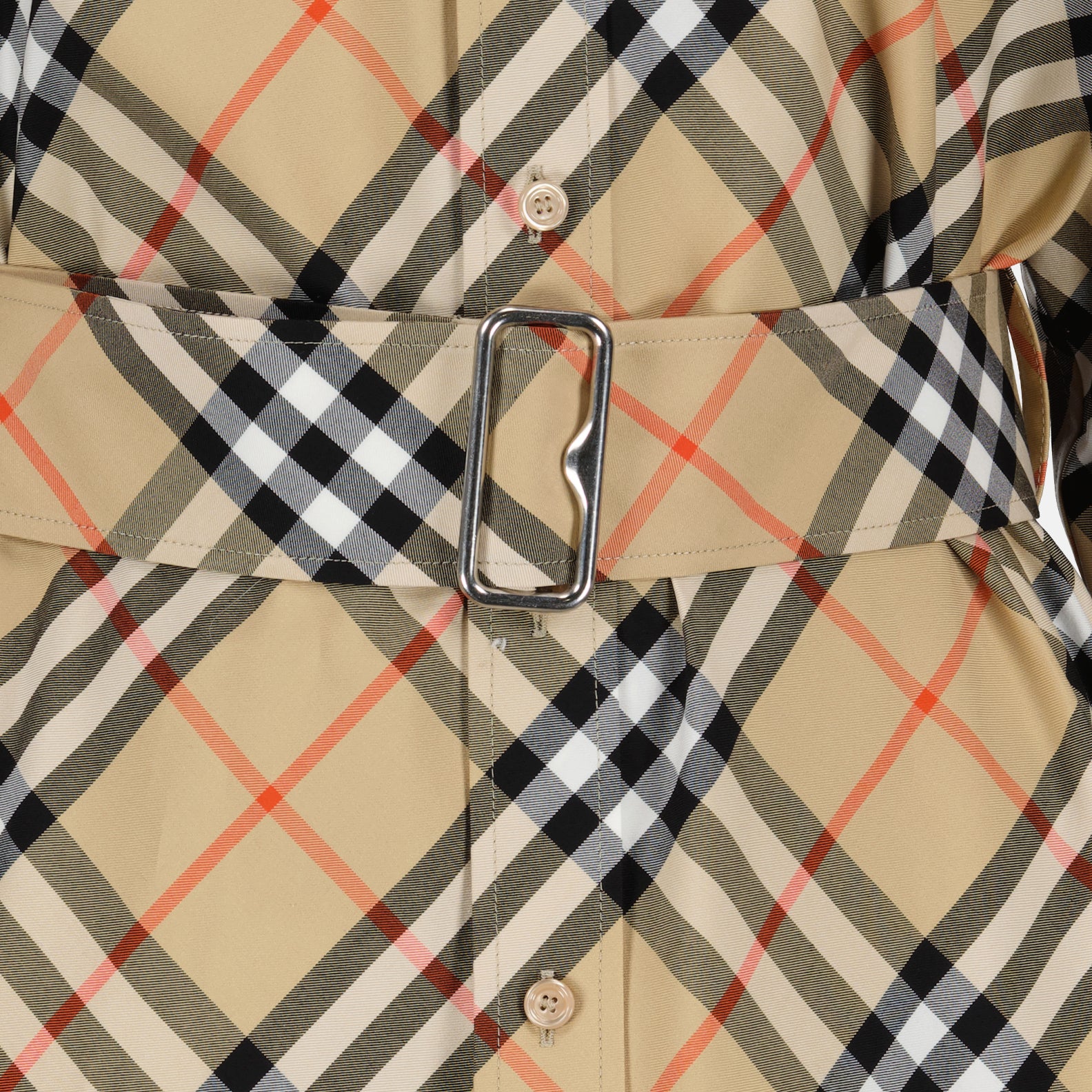 Robes Robe chemise à carreaux Burberry Beige Femme