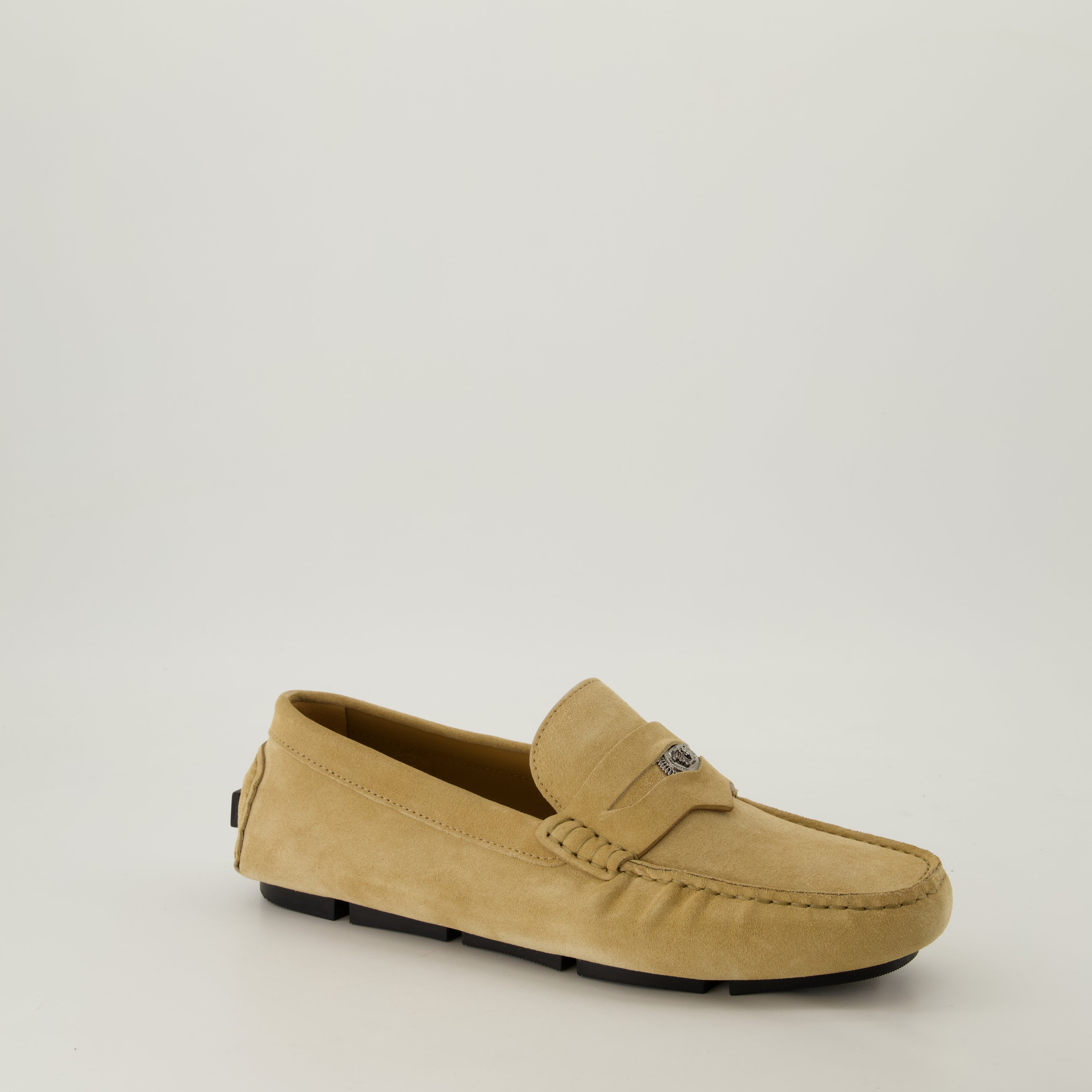 Mocassins Mocassins en suede Versace Beige Homme