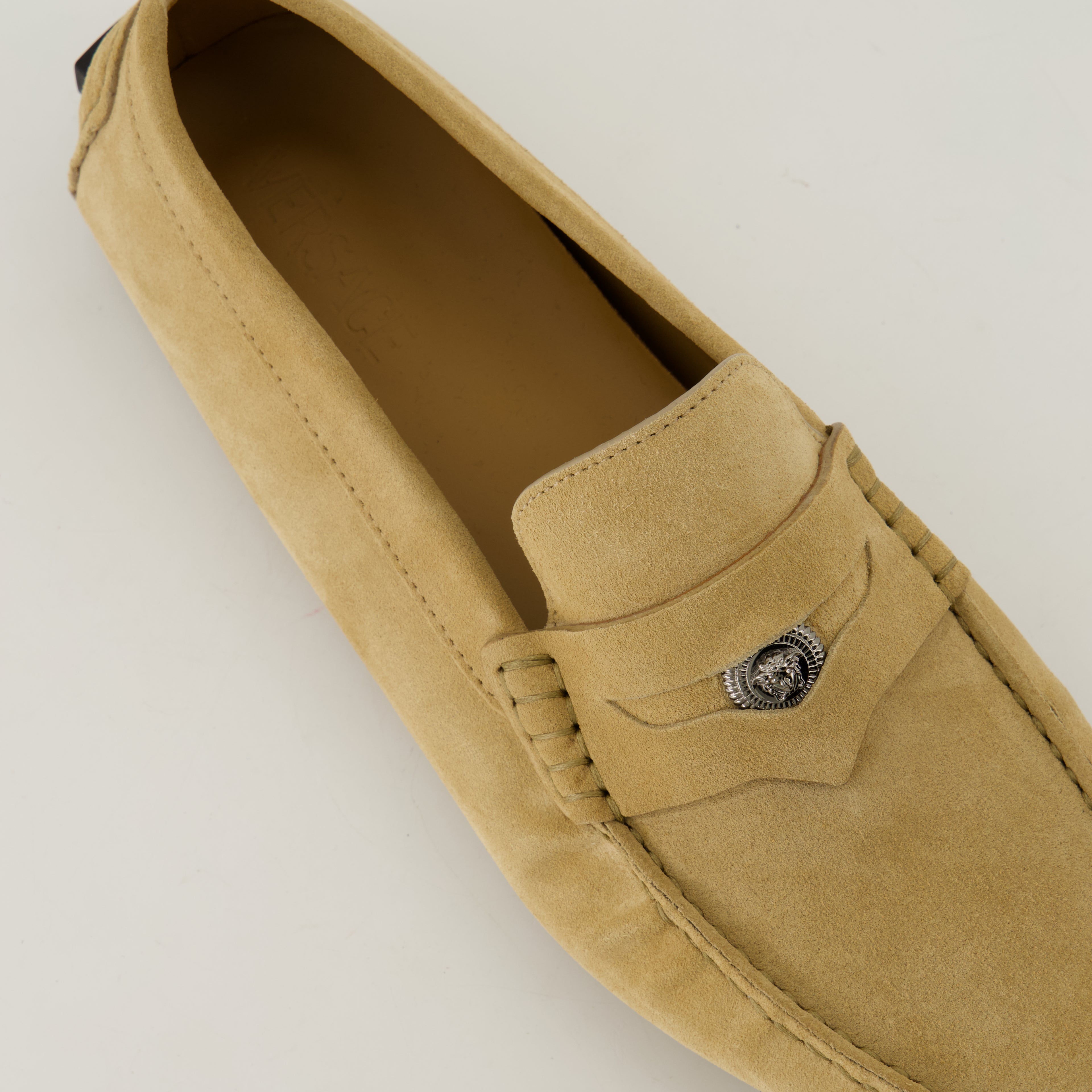 Mocassins Mocassins en suede Versace Beige Homme