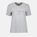 T-Shirts Fendi Roma T-Shirt Fendi Grau Femme
