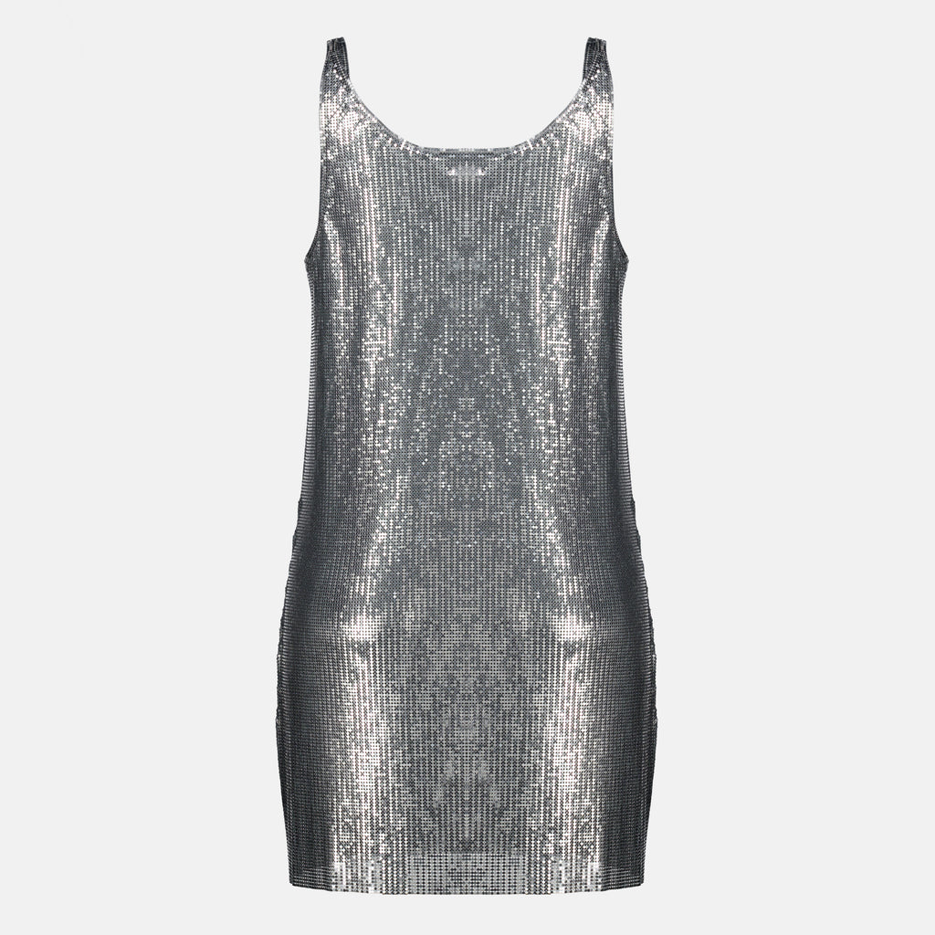 Vestidos Vestido de Malha Metálica Rabanne Prata Femme