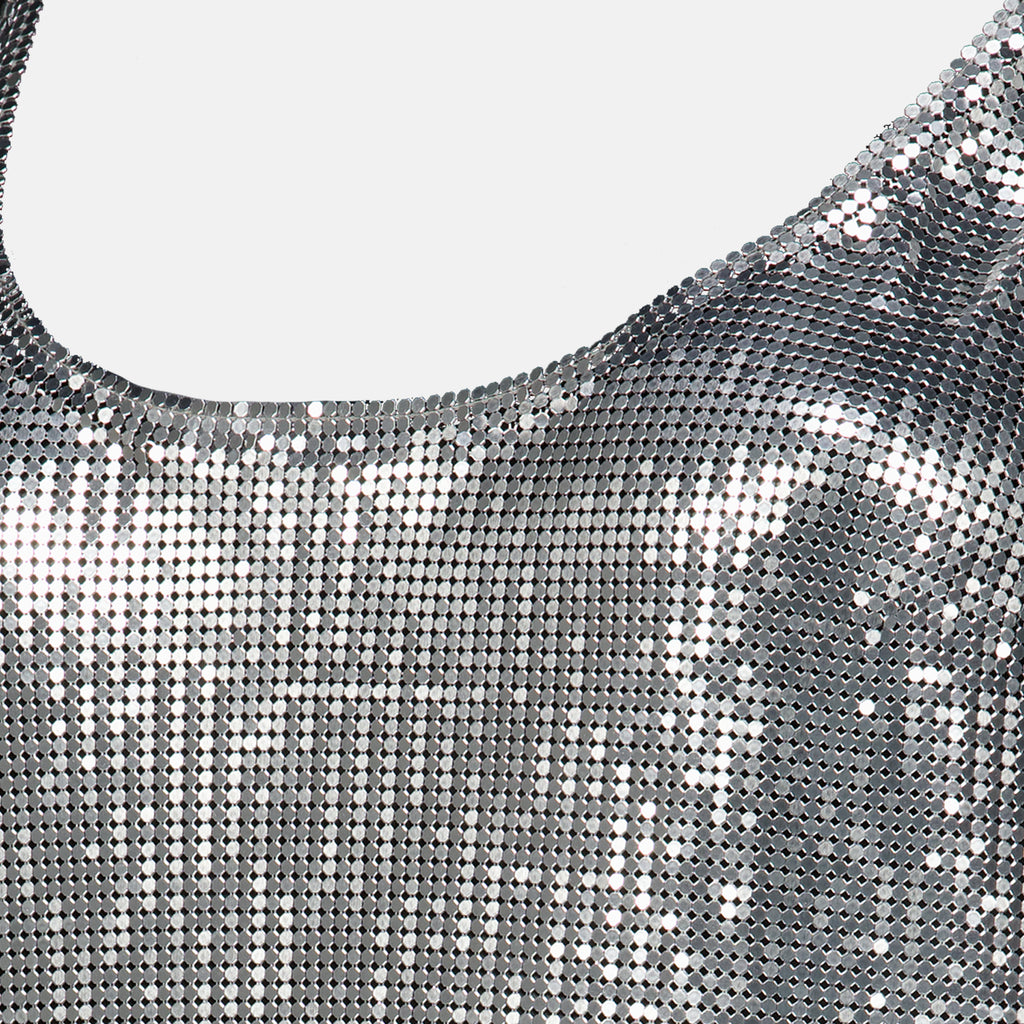Vestidos Vestido de Malha Metálica Rabanne Prata Femme