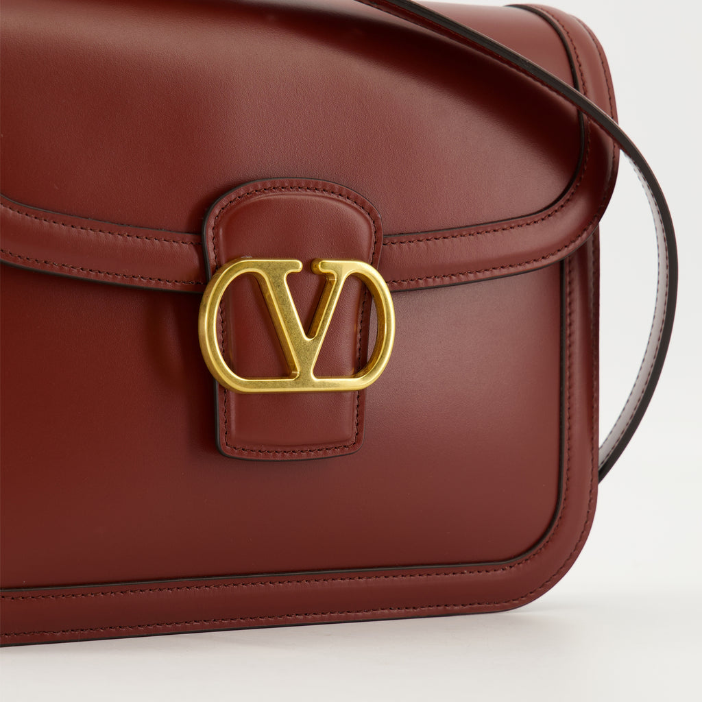 Sacs bandoulière VLogo Burgunder Lederhandtasche Valentino Garavani Bordeaux Femme