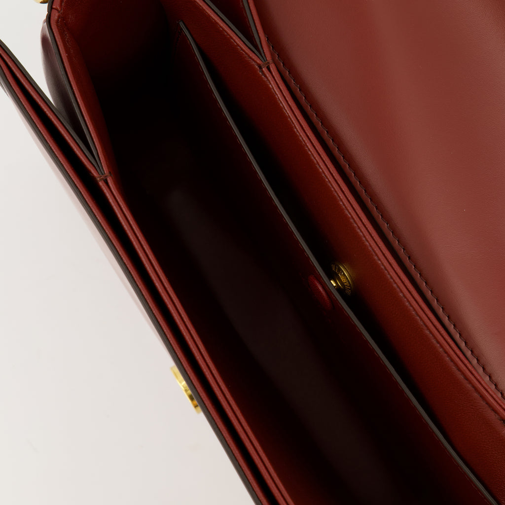 Sacs bandoulière VLogo Burgunder Lederhandtasche Valentino Garavani Bordeaux Femme