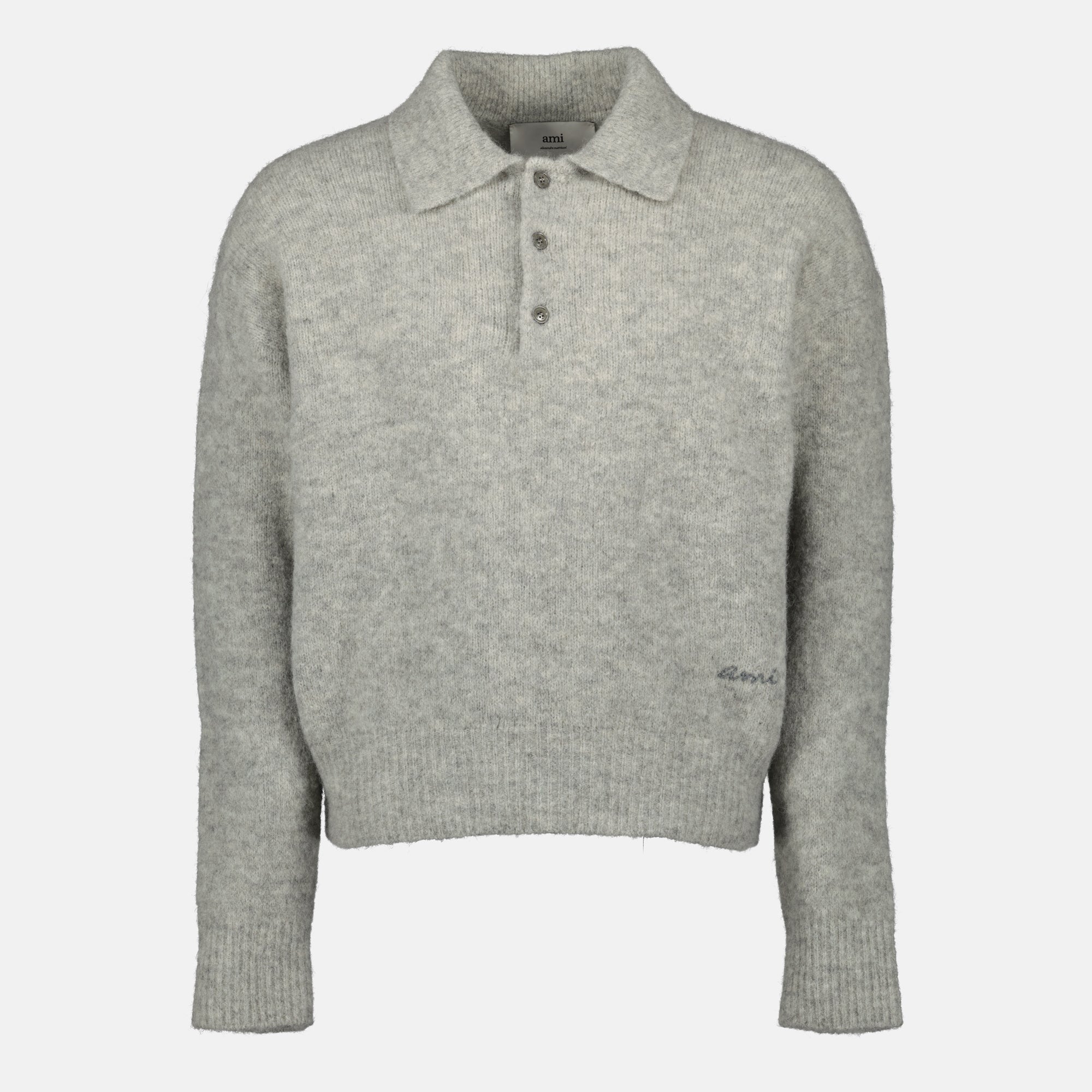 Imagen del artículo Polo de alpaca de Ami PARIS para Hombre - Temporada Otoño-Invierno 2025 - Vista Frontal