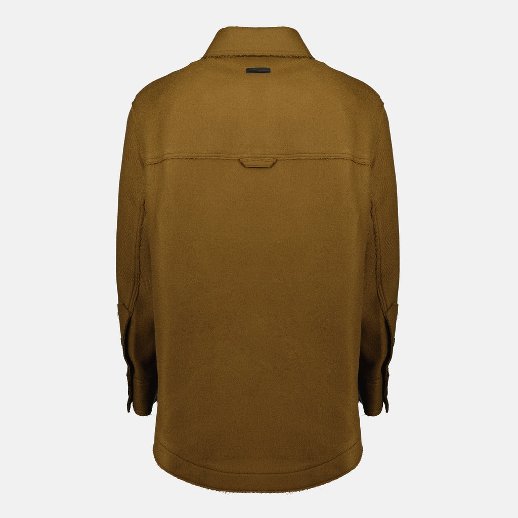 Immagine dell'articolo giacca camicia in lana marrone del marchio Ami PARIS per Unisex - Stagione Autunno-Inverno 2025 - Vista Posteriore