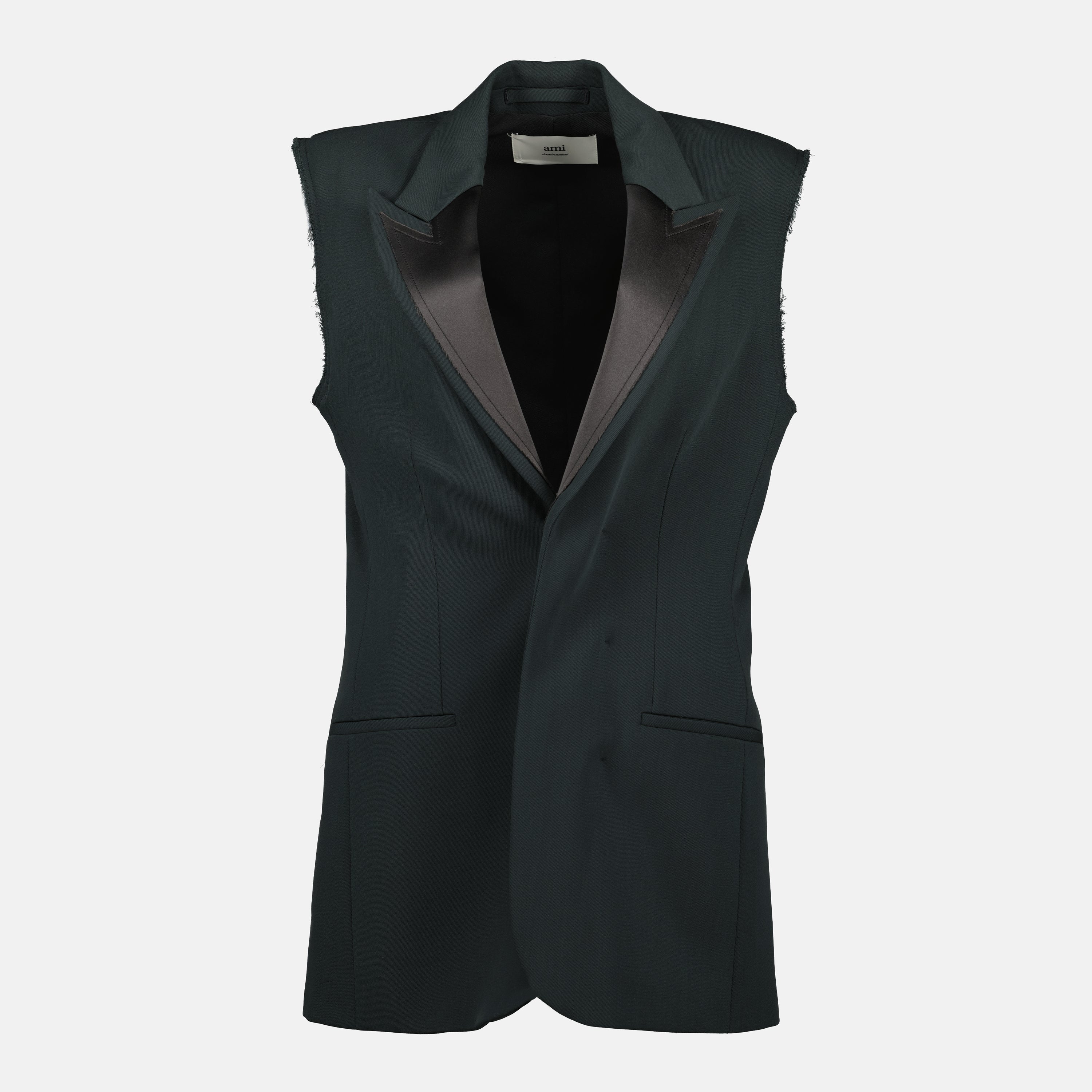 Image of the sleeveless blazer from the brand Ami PARIS for Women - Fall-Winter Season 2025 - Front View