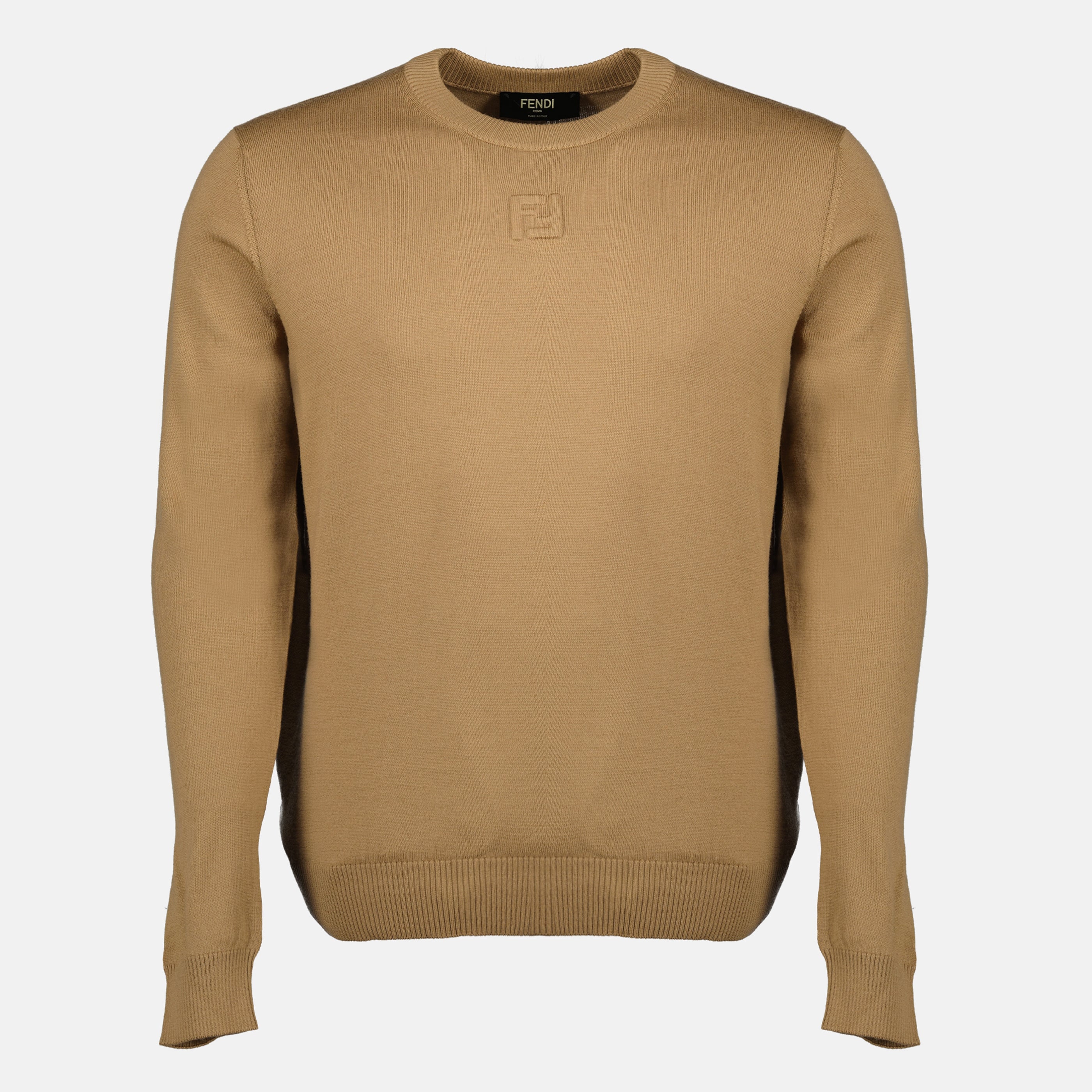 Maille Brown Wool Sweater Fendi Marron Homme