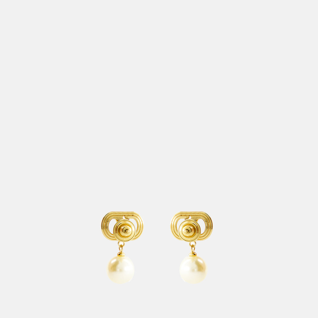 Image de l'article Boucles d'oreilles VLogo à perles de la marque Valentino Garavani pour Femme - Saison Automne-Hiver 2025 - Vue de Dos