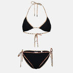 Imagem do bikini preto às quadrados da marca Burberry para Mulheres - Temporada Primavera-Verão 2026 - Vista Frontal