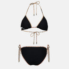 Imagem do bikini preto às quadrados da marca Burberry para Mulheres - Temporada Primavera-Verão 2026 - Vista Traseira