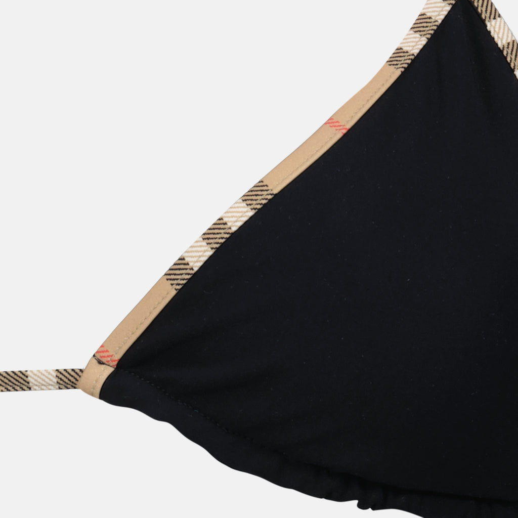 Image de l'article Bikini noir à carreaux Check de la marque Burberry pour Femme - Saison Printemps-Été 2026 - Vue détaillée_1