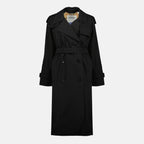 Immagine del trench lungo Castleford nero di Burberry per Donna - Stagione Primavera-Estate 2026 - Vista Fronte
