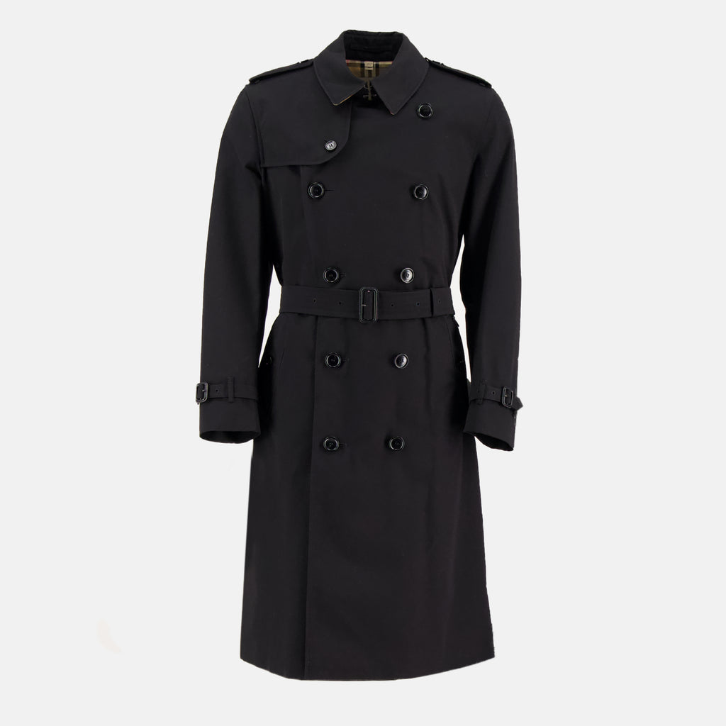Image de l'article Trench Héritage long noir de la marque Burberry pour Homme - Saison Printemps-Été 2026 - Vue de Face