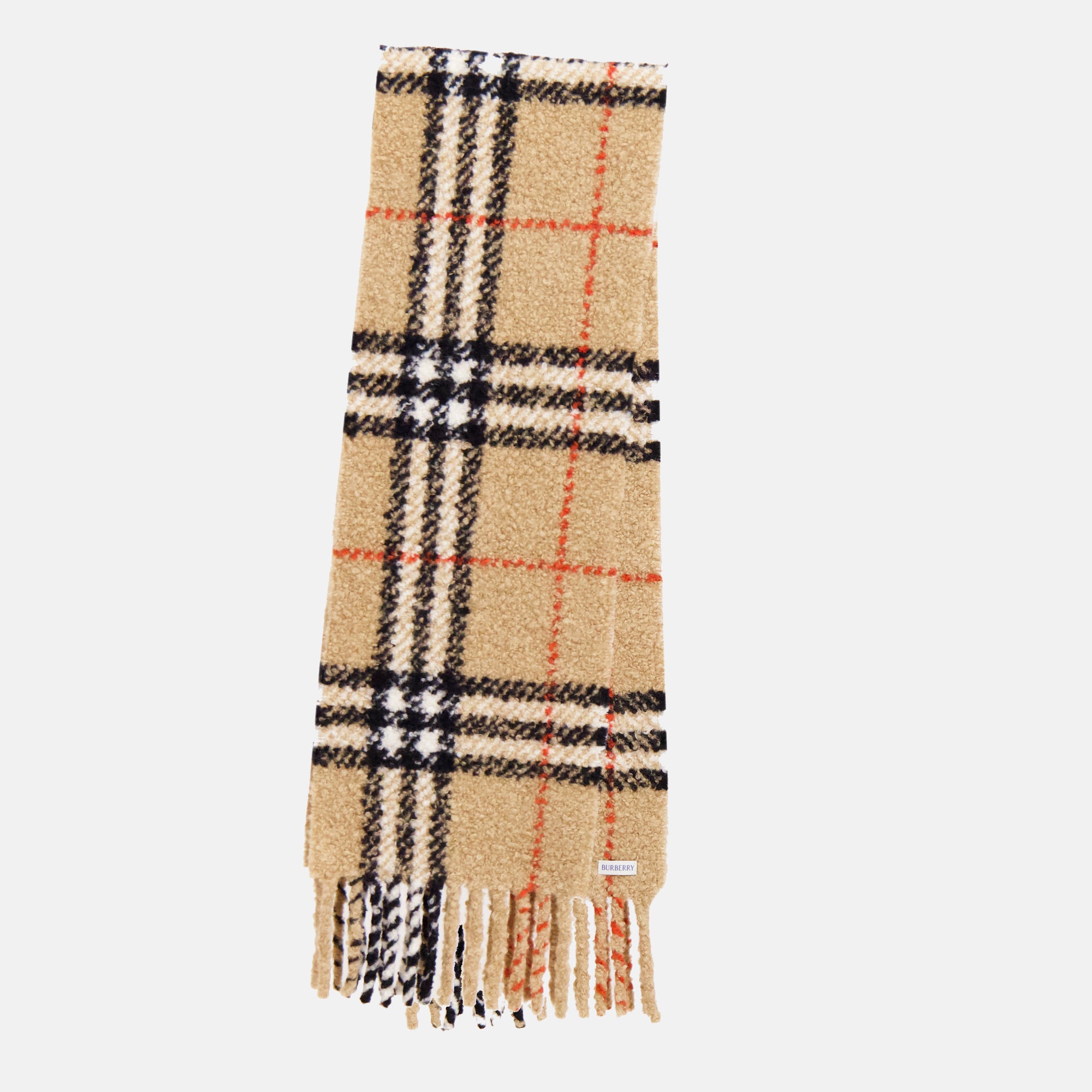 Image de l'article Écharpe à carreaux en alpaga de la marque Burberry pour Unisex - Saison Printemps-Été 2026 - Vue de Face