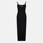 Robes Abito lungo in cotone nero Marine Serre Noir Femme