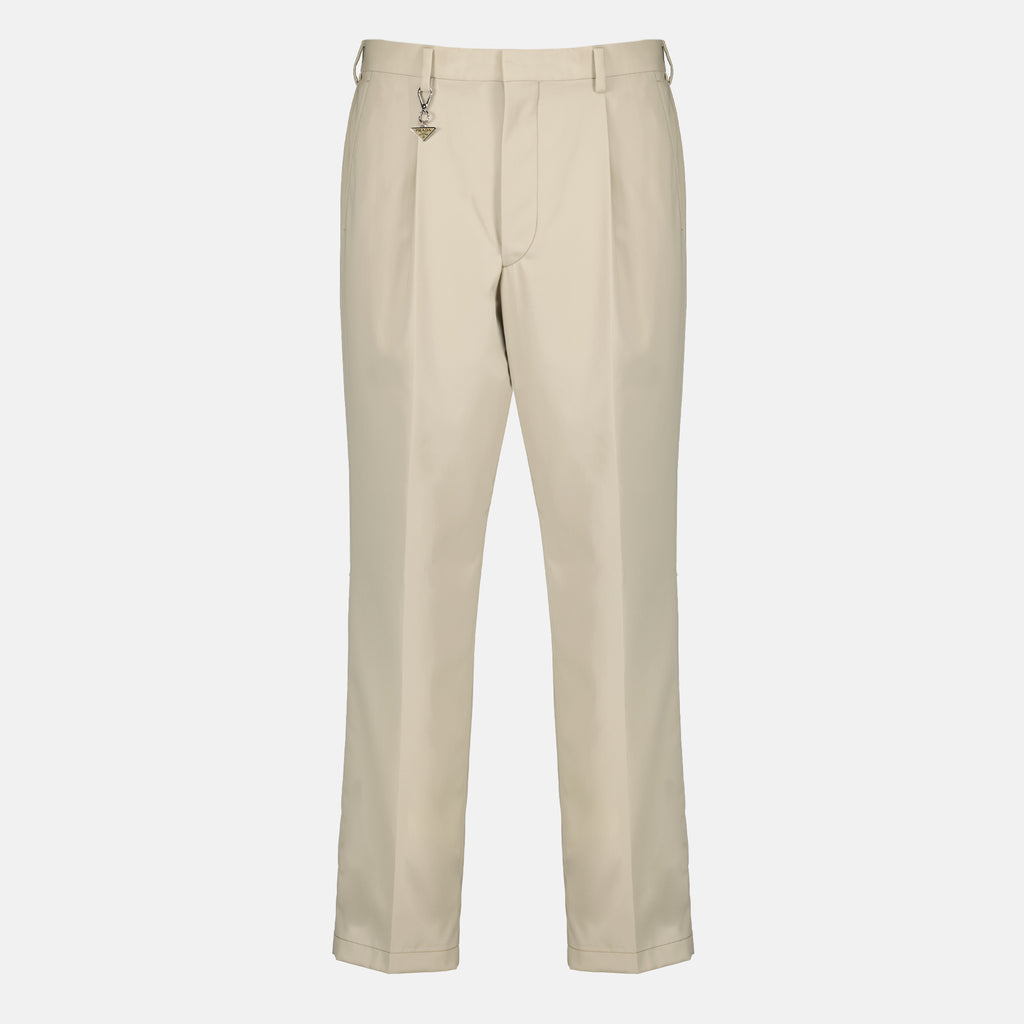 Pantalons Calças de Algodão Beijes Prada Beige Homme