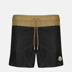 Image of the article Black and camel two-tone swimsuit by Moncler for Men - Spring-Summer 2026 - Front View