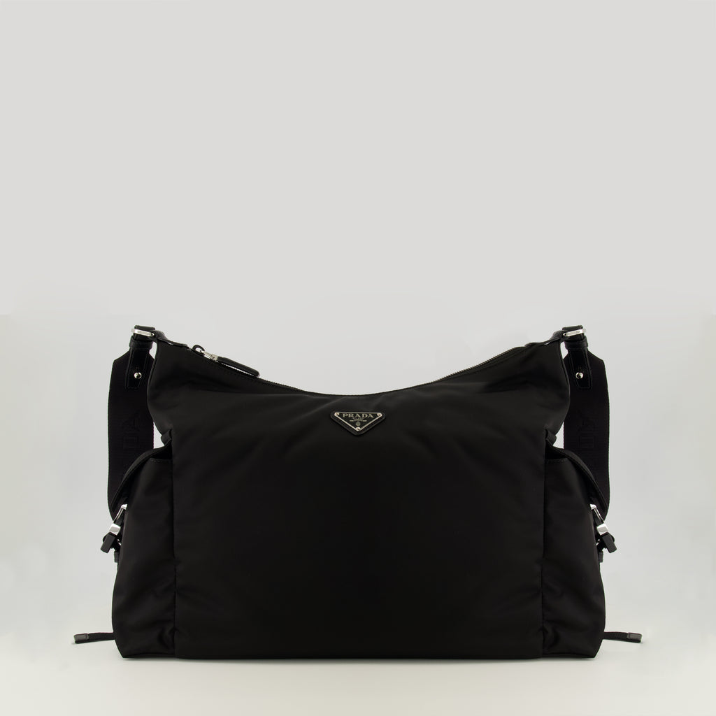 Sacs bandoulière Saco Explorer Preto em Re-Nylon e Couro Prada Noir Homme