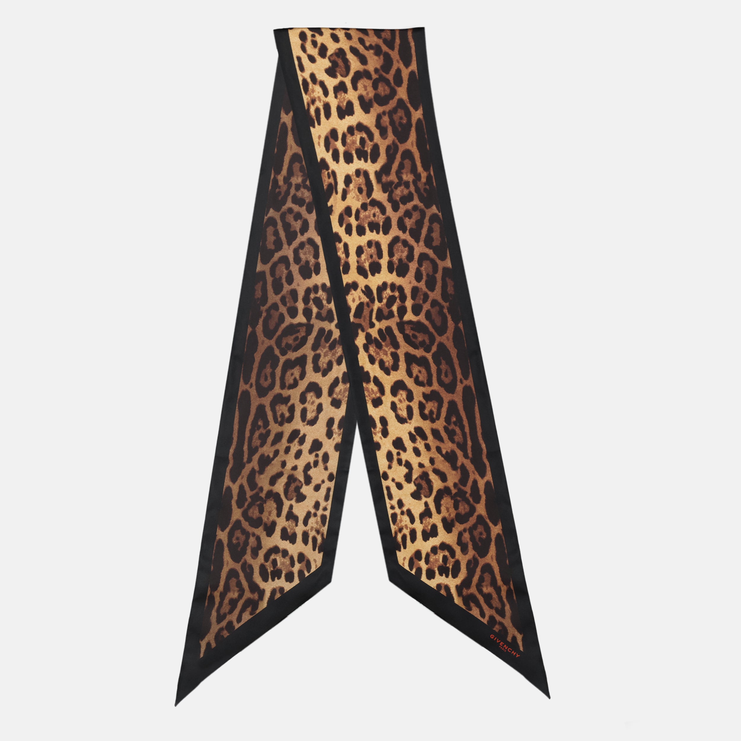 Écharpes, foulards et gants Maxi bandeau en soie imprimé léopard Givenchy Marron Femme