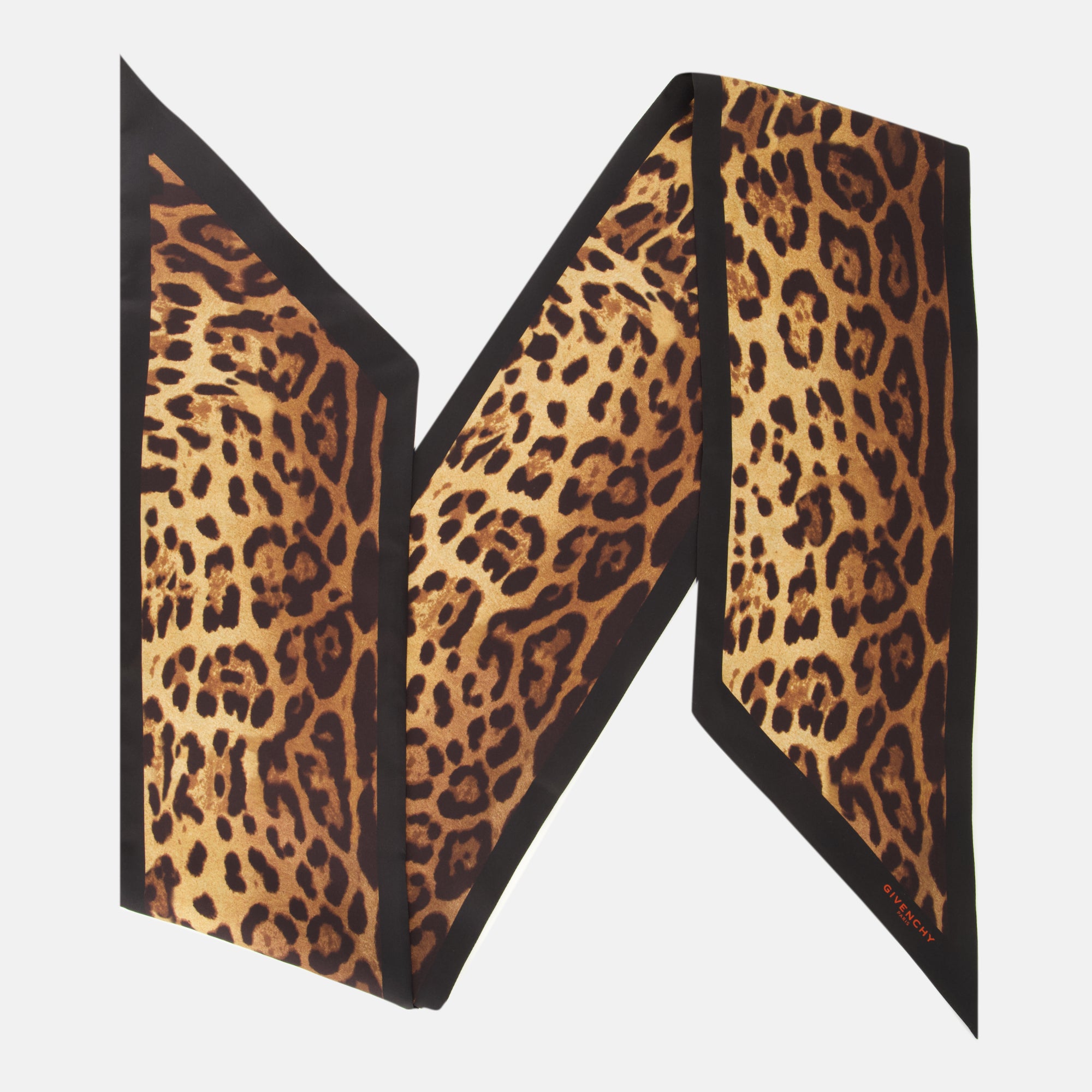 Écharpes, foulards et gants Maxi bandeau en soie imprimé léopard Givenchy Marron Femme