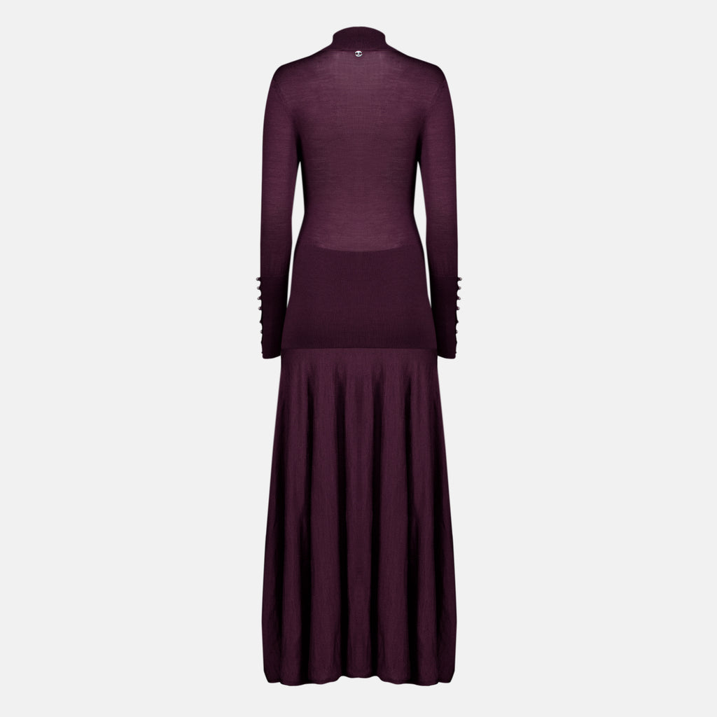 Robes Langes lila Wollkleid Rabanne Violet Femme