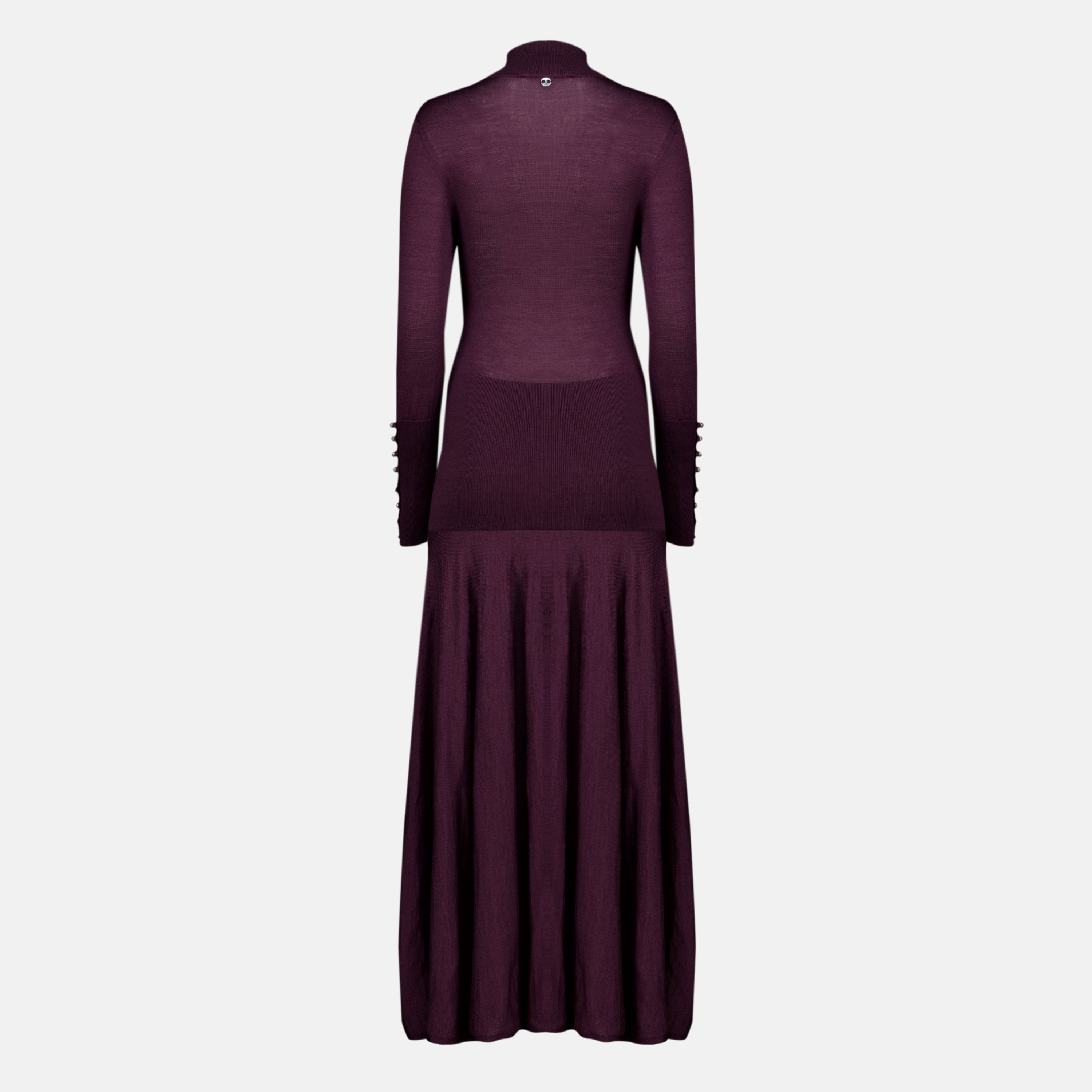 Robes Robe longue en laine aubergine Rabanne Violet Femme