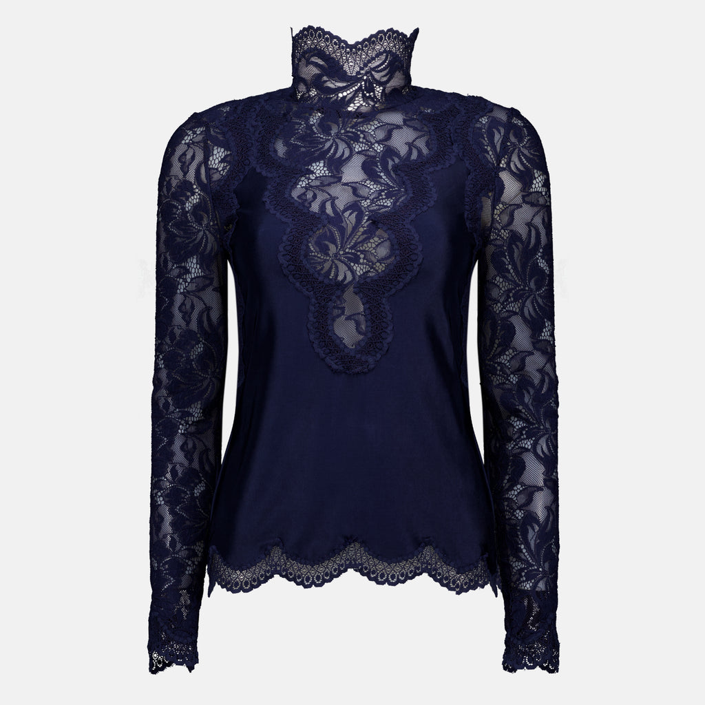 Tops Navy Lace Top Rabanne Bleu foncé Femme