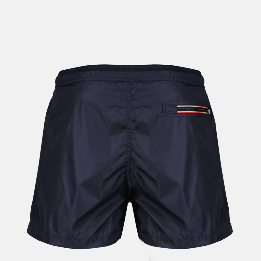 Beachwear Blaue Badeshorts mit schwarzem Logo Moncler Bleu foncé Homme