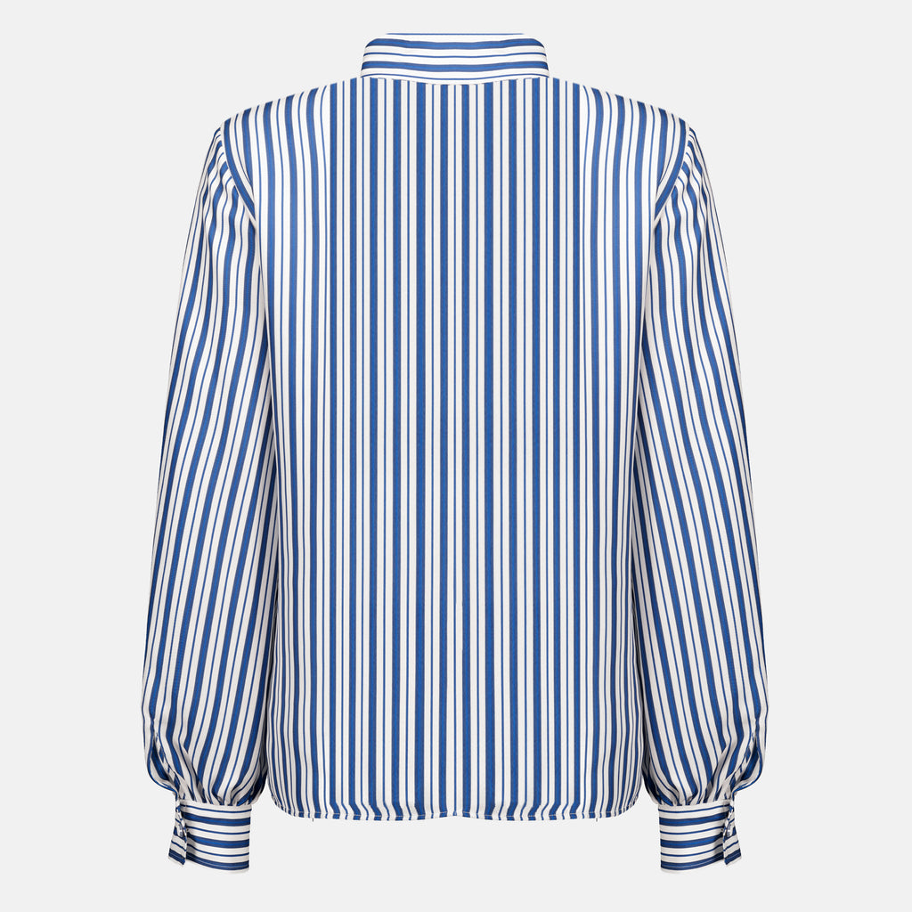 Chemises 青いストライプのシルクブラウス Max Mara Bleu Femme