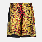 쇼츠 Short en soie Barocco Versace 빨간색 Homme