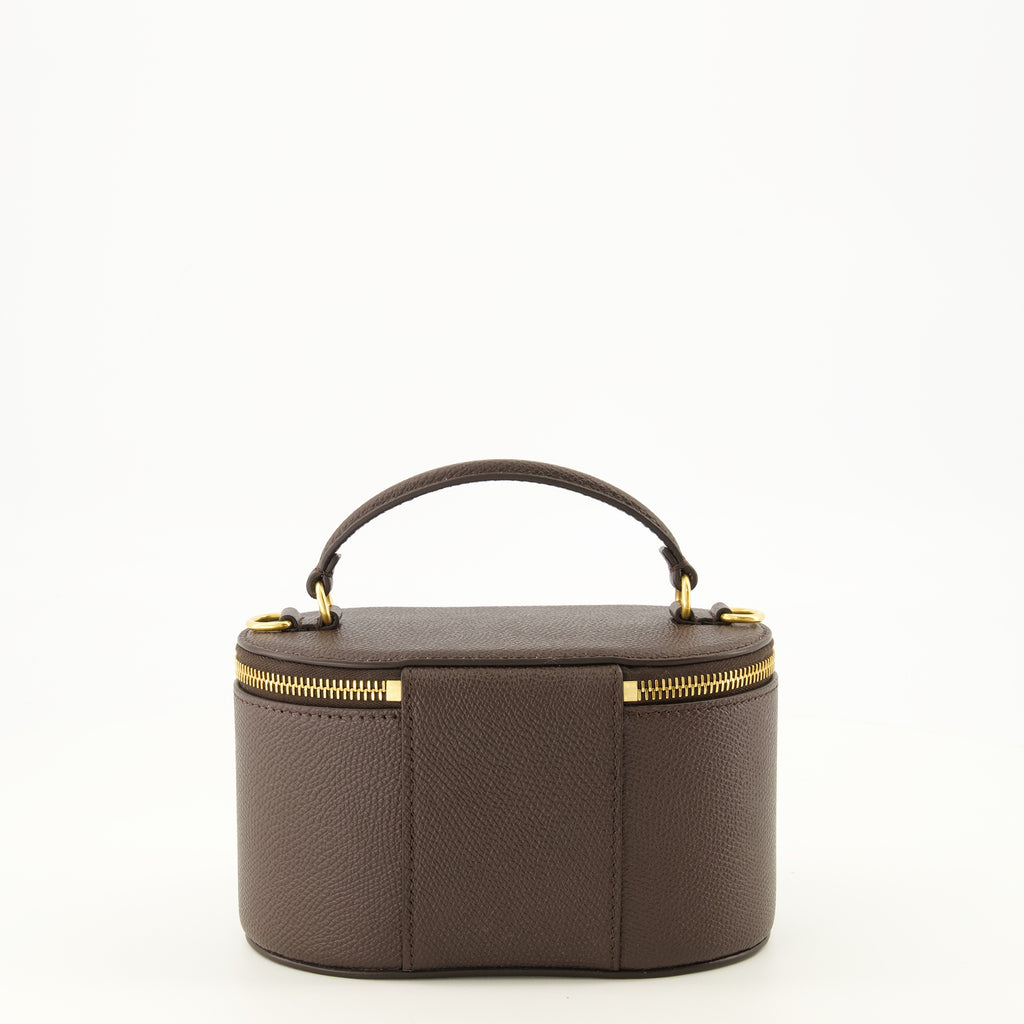 Pochettes Brown Leather Vanity Case Mini Bag Valentino Garavani Marron Femme