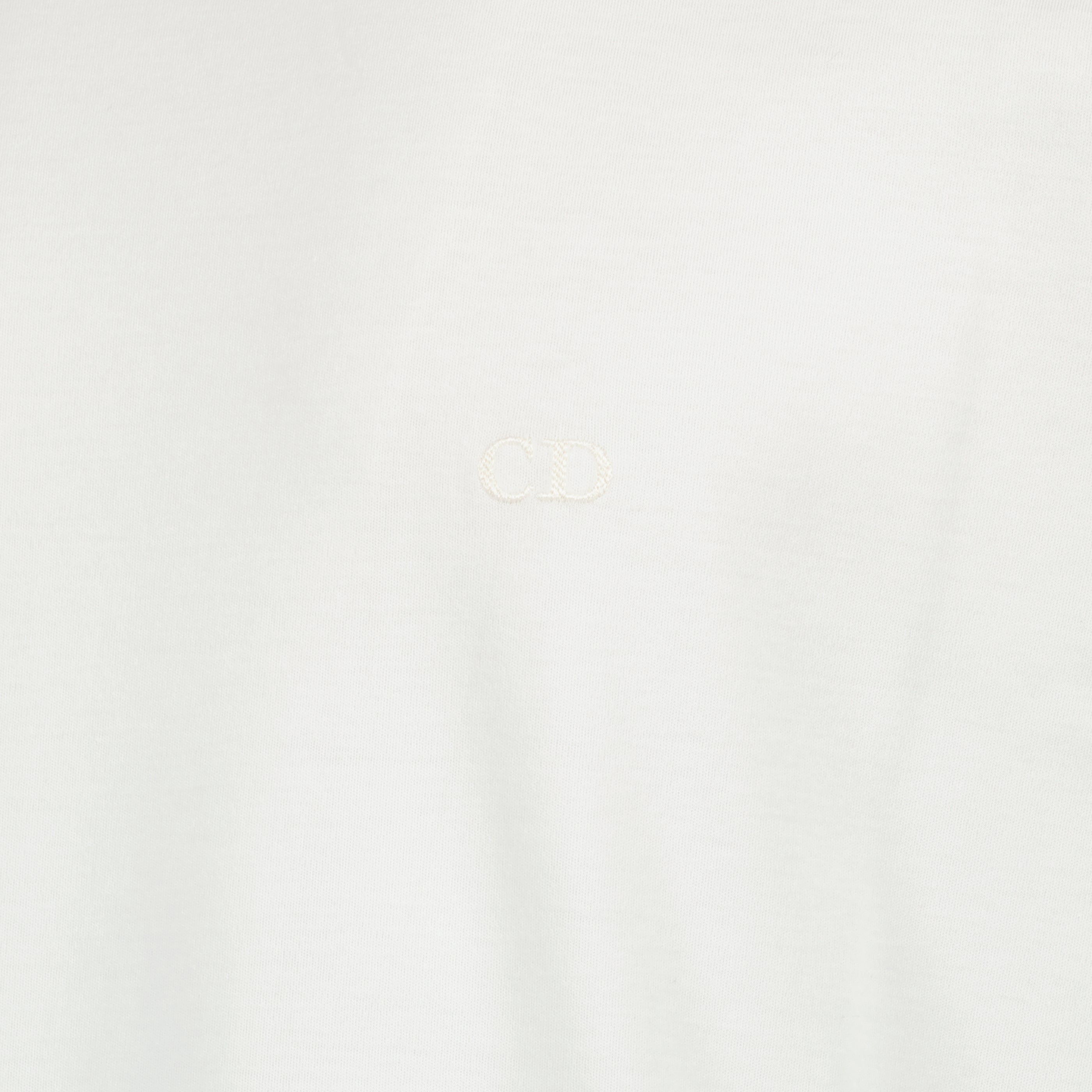 T-shirts T-shirt Bianco in Cotone Ricamato CD Dior Blanc Homme