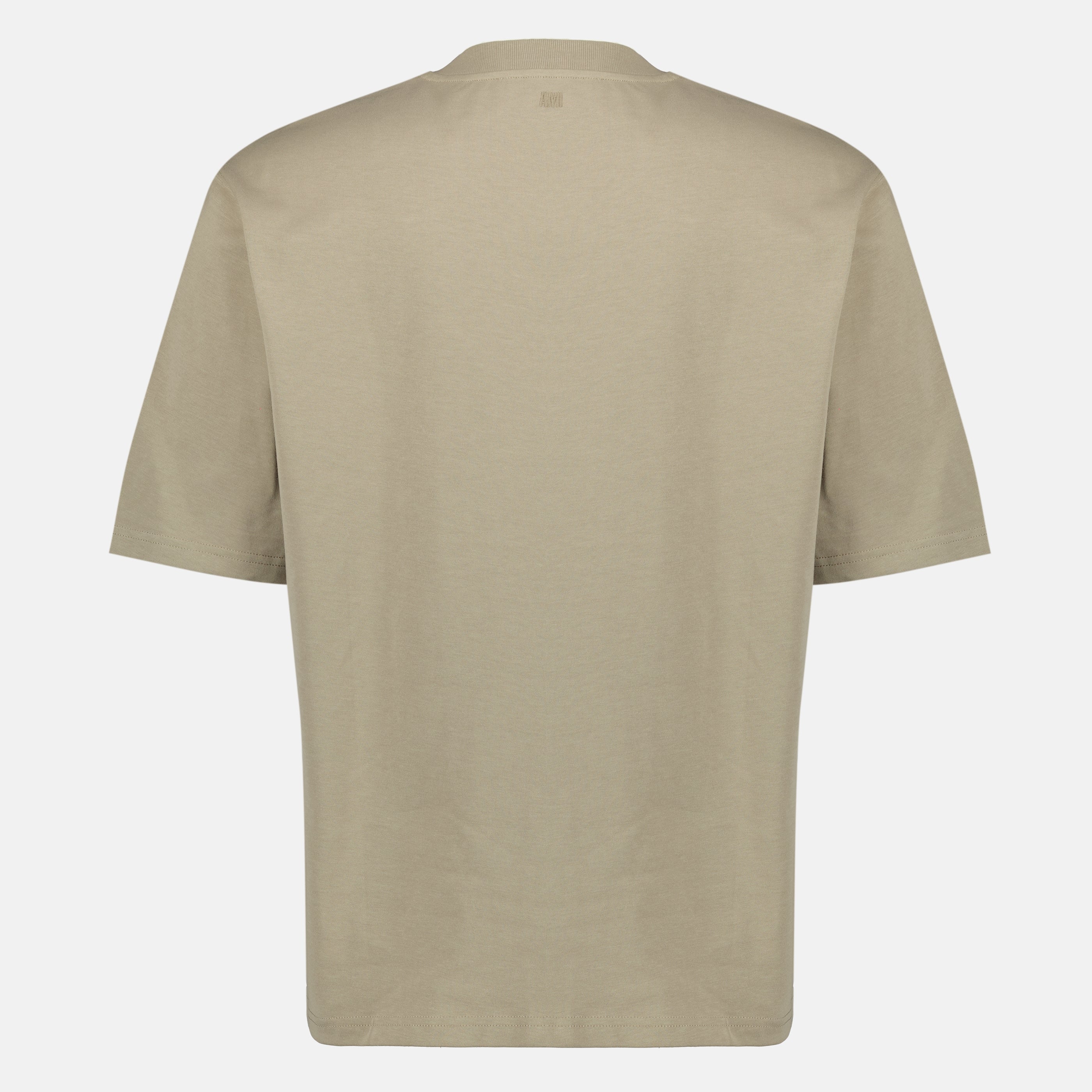 Image de l'article T-shirt beige AMI de coeur en coton de la marque Ami PARIS pour Unisex - Saison Printemps-Été 2026 - Vue de Dos