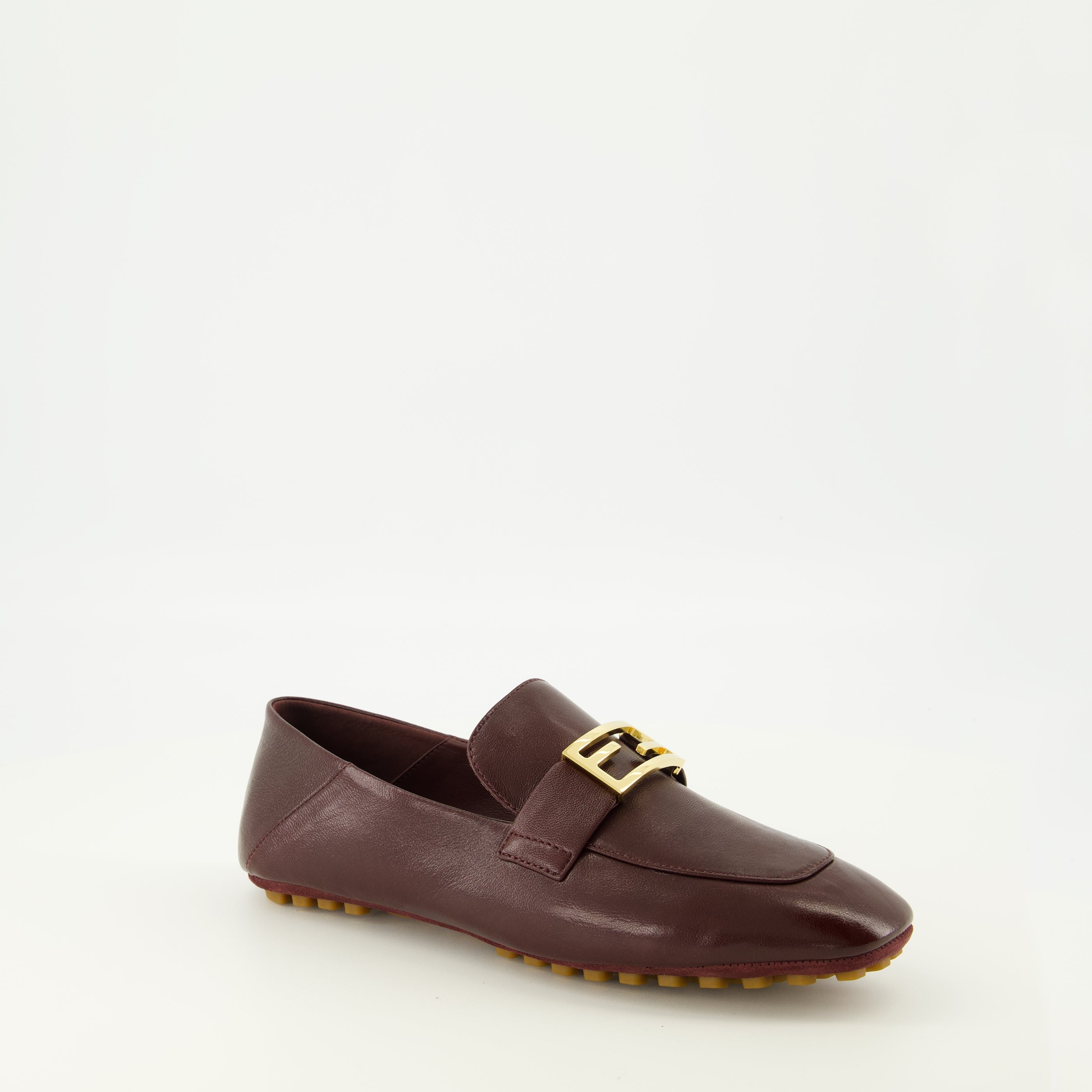 Image de l'article Mocassins Baguette en cuir nappa bordeaux de la marque Fendi pour Femme - Saison Printemps-Été 2026 - Vue de Dos