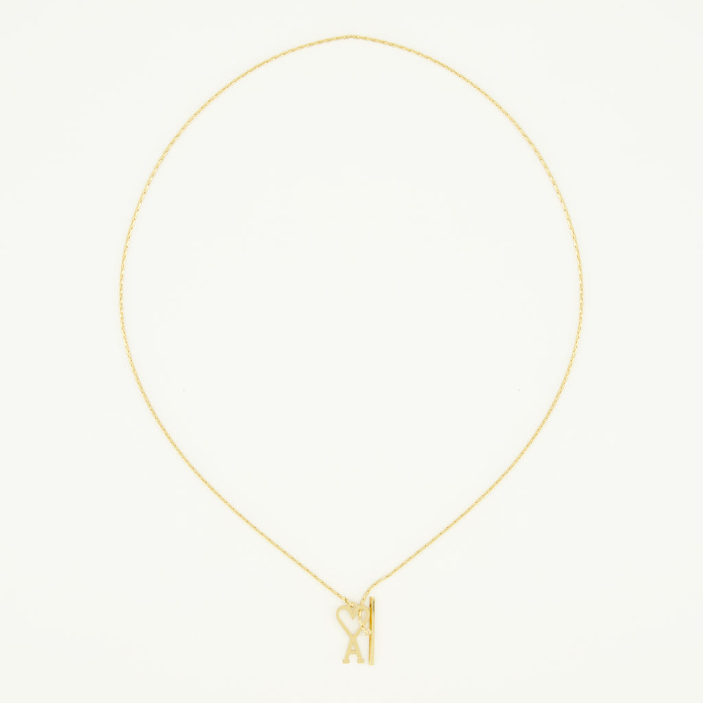 Image de l'article Collier AMI de coeur doré de la marque Ami PARIS pour Unisex - Saison Printemps-Été 2026 - Vue de Face