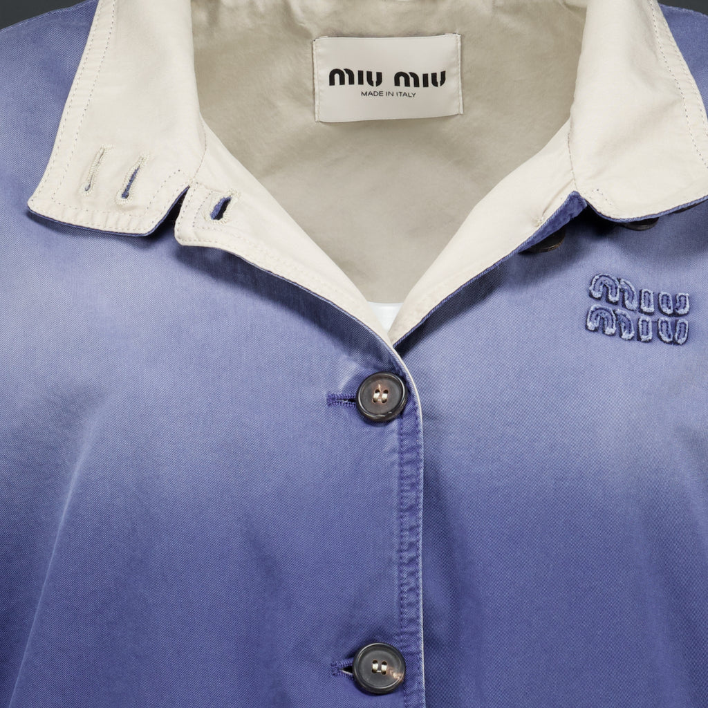 Vestes Blouson in Serge Invecchiato Blu Navy Miu Miu Bleu foncé Femme