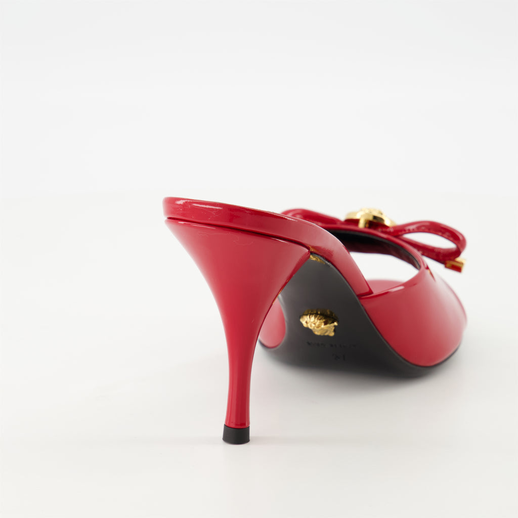 Chaussures ouvertes Mules à talon Bow Versace Rouge Femme