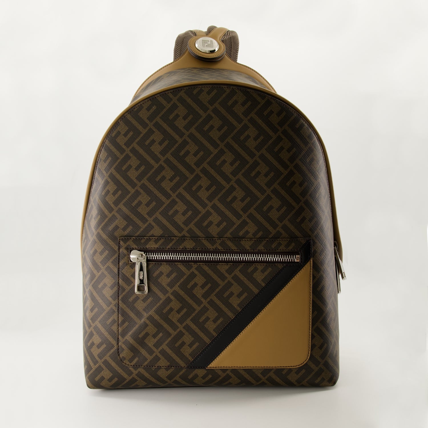 Zaini Chiodo Diagonal Backpack Fendi Marrone Homme